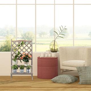 B2X Escalier fleuri avec treillis gris  