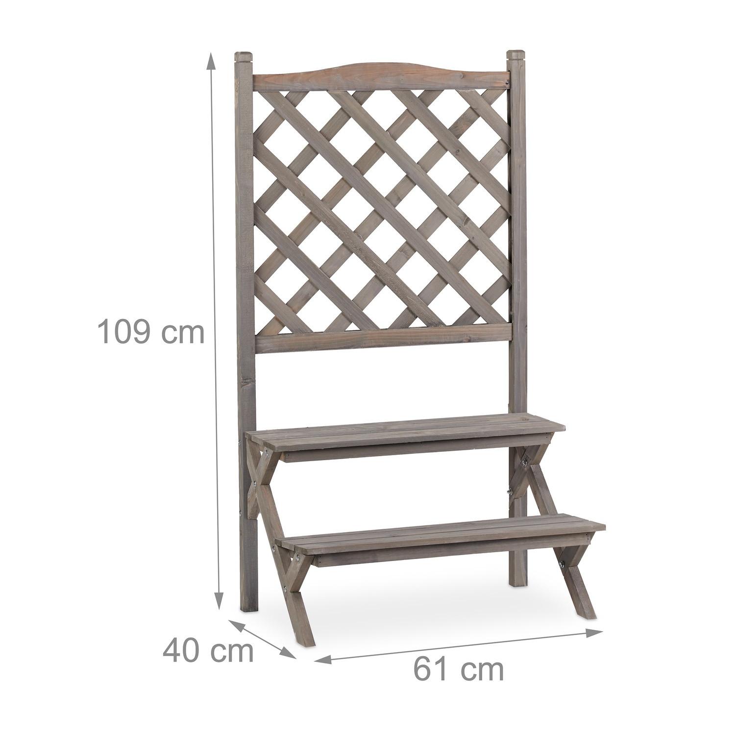 B2X Escalier fleuri avec treillis gris  