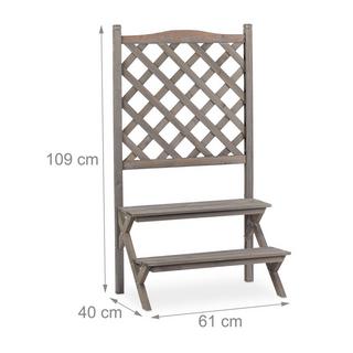 B2X Escalier fleuri avec treillis gris  