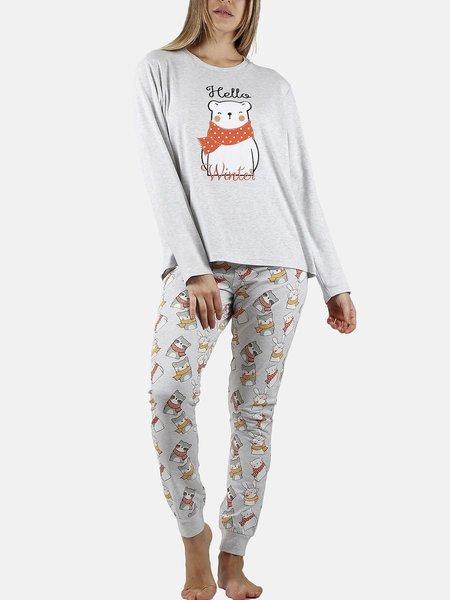 Admas  Pyjama tenue d'intérieur pantalon et haut Hello Winter 