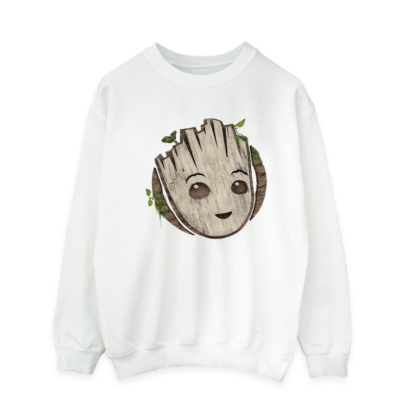MARVEL  I Am Groot Wooden Head Sweatshirt 