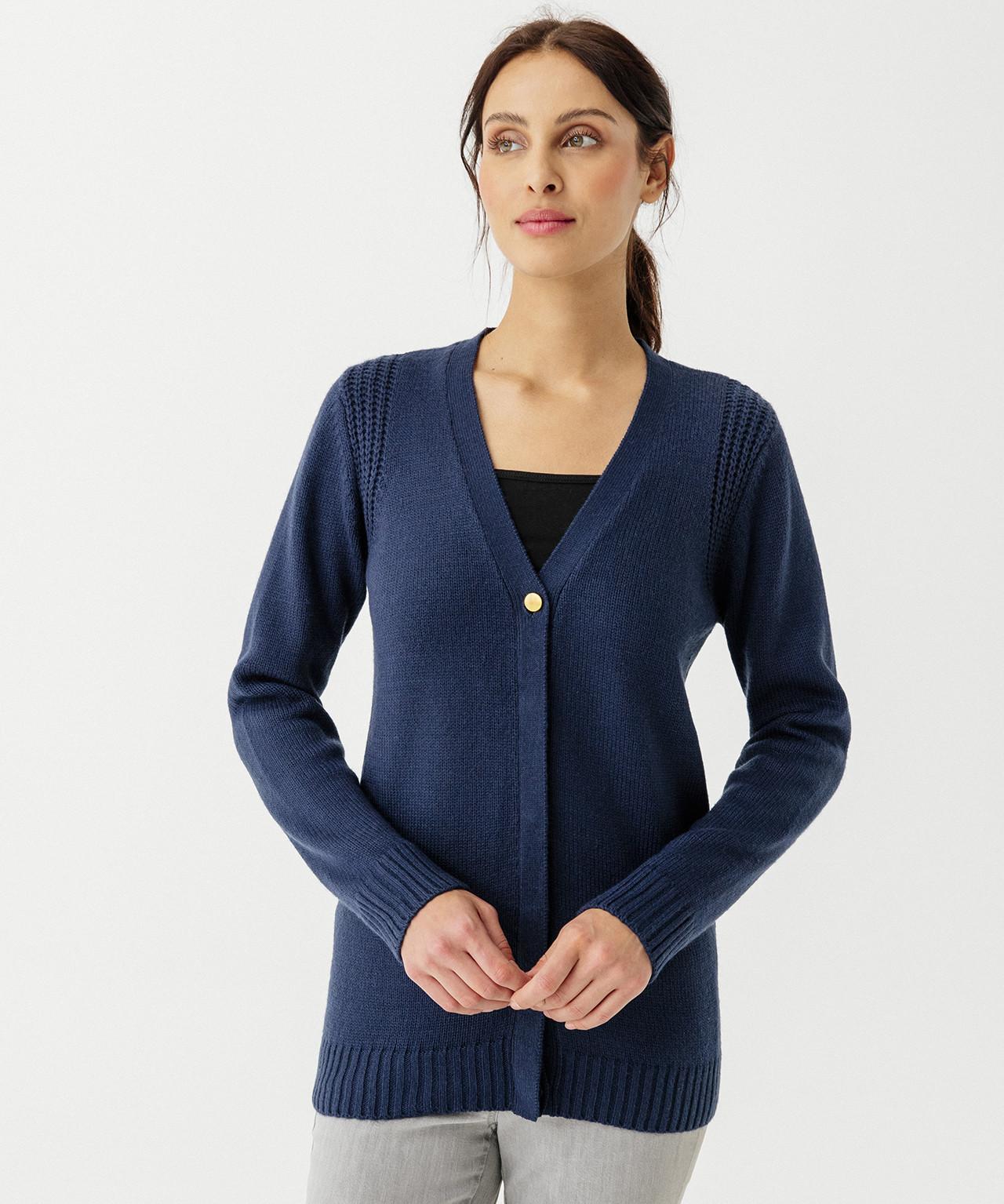 Damart  Gilet boutonné maille jersey réchauffée de laine. 