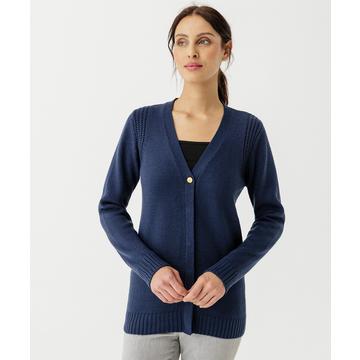 Gilet boutonné maille jersey réchauffée de laine.