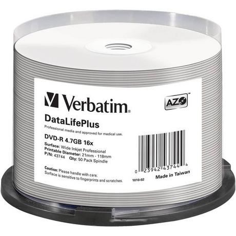 Verbatim  Verbatim 43744 DVD-R vergine 4.7 GB 50 pz. Torre stampabile 