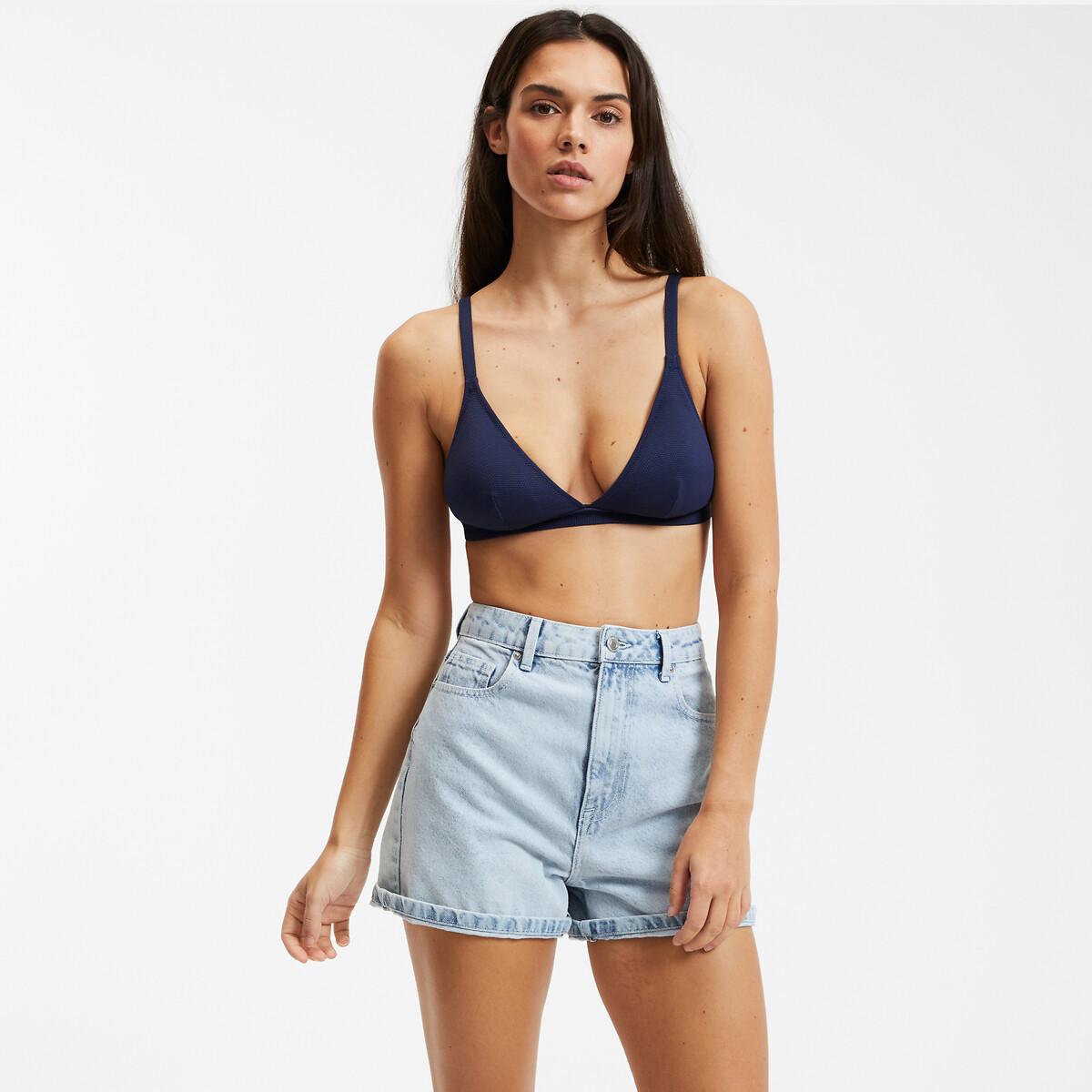 La Redoute Collections Top bikini a triangolo testurizzato  