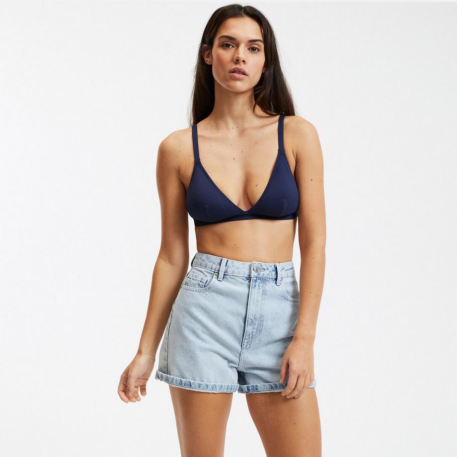 Triangel-Bikinitop aus Strukturmaterial