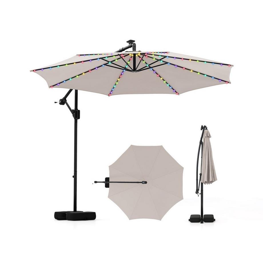 Parasol de terrasse à LED, 9 modes
