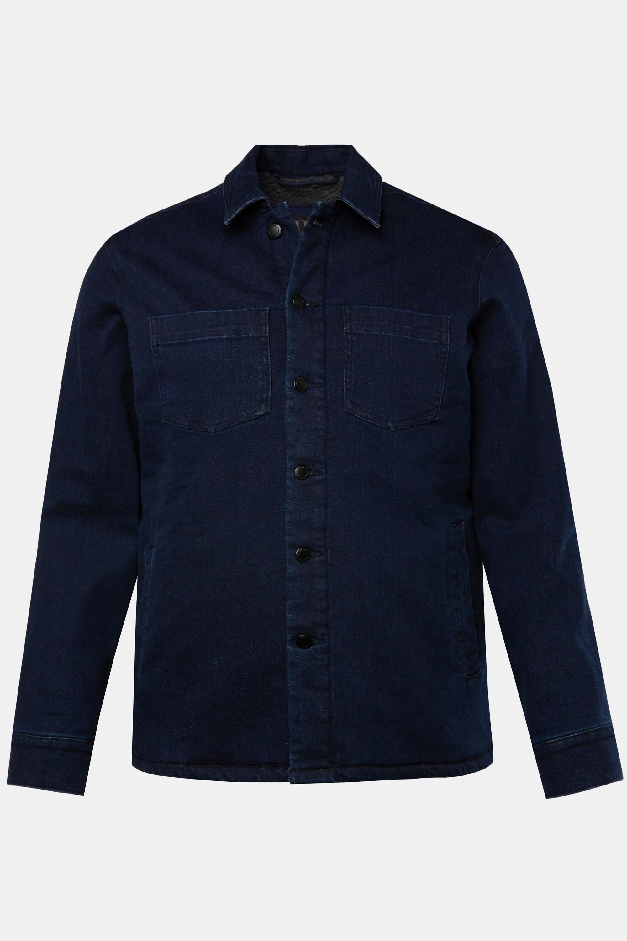 JP1880 Jeansjacke mit Teddyfutter und Brusttaschen  