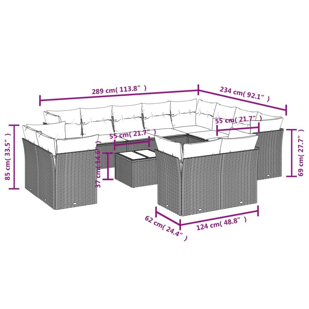 VidaXL Ensemble de canapés de jardin rotin synthétique  