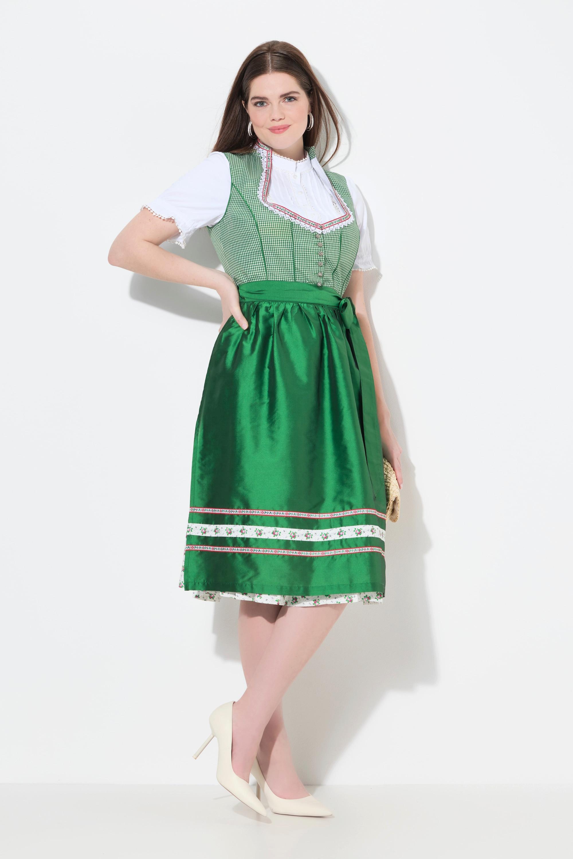 Ulla Popken Dirndl Allacciatura Scollo a Cuore Senza Maniche  