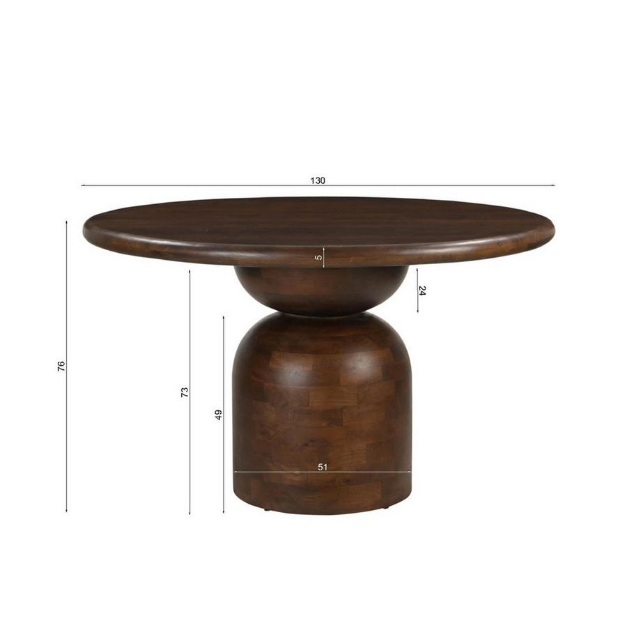 mutoni Table à manger Arcos marron ronde 130  