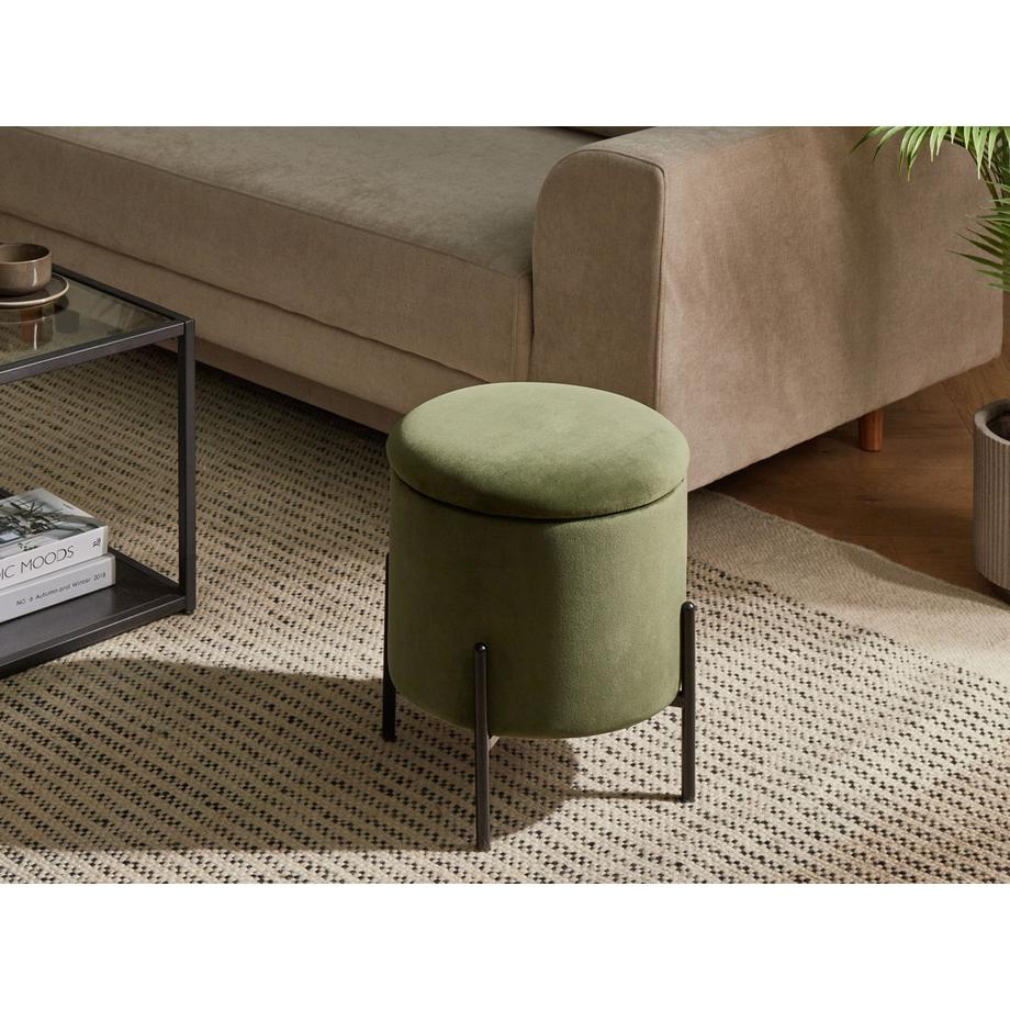 Beliani Pouf de rangement en Velours  WENONA  