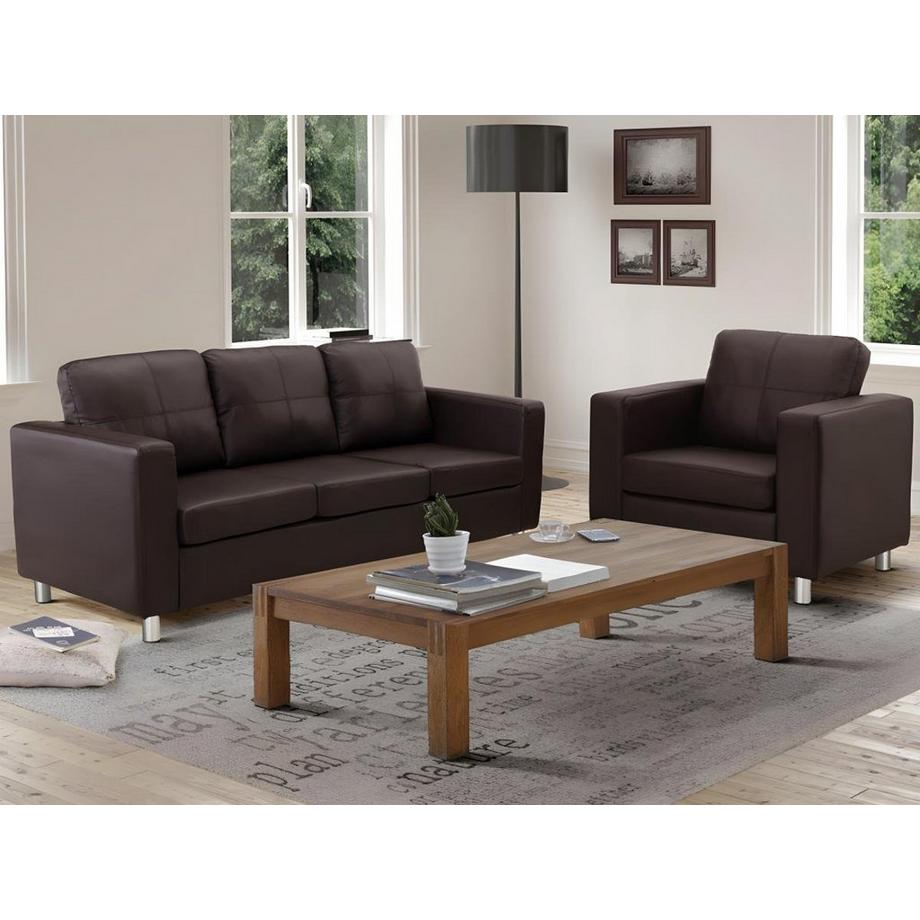 Vente-unique Divano 3+1 posti in similpelle e ACKLEY  