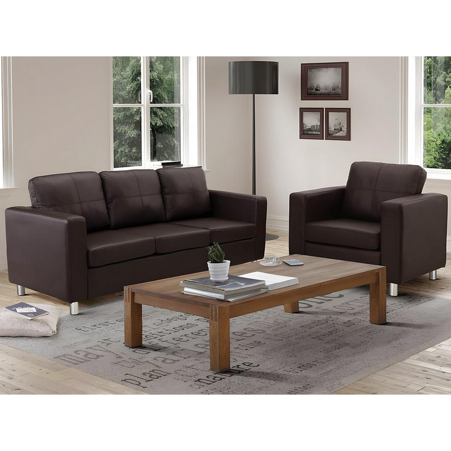 Vente-unique Divano 3+1 posti in similpelle e ACKLEY  