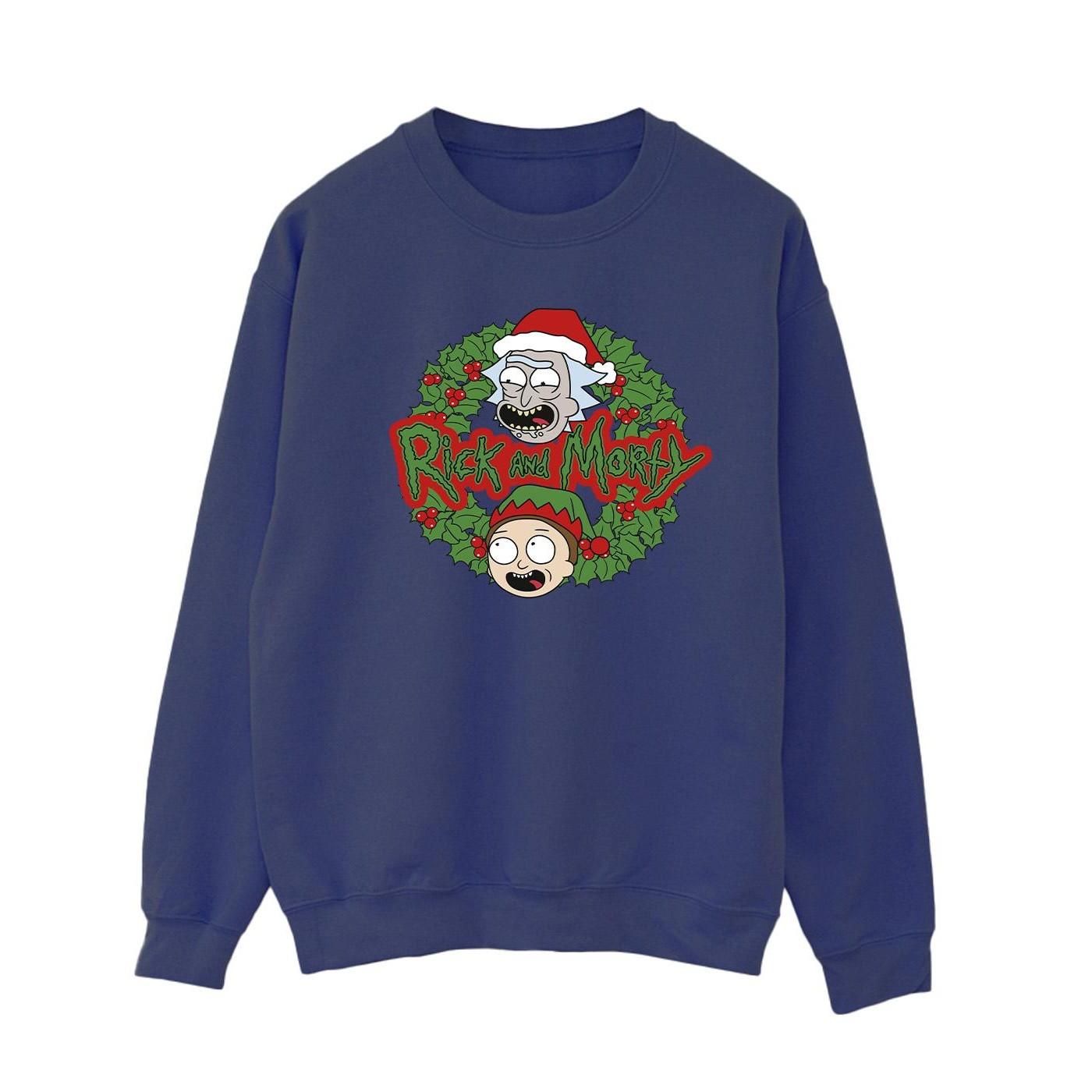 Rick And Morty  Christmas Wreath Sweatshirt 