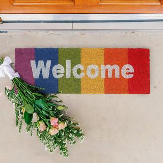 B2X Fußmatte „Welcome“ mit Regenbogen und Kokosnuss  