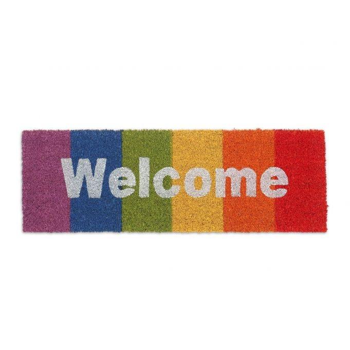 B2X Fußmatte „Welcome“ mit Regenbogen und Kokosnuss  