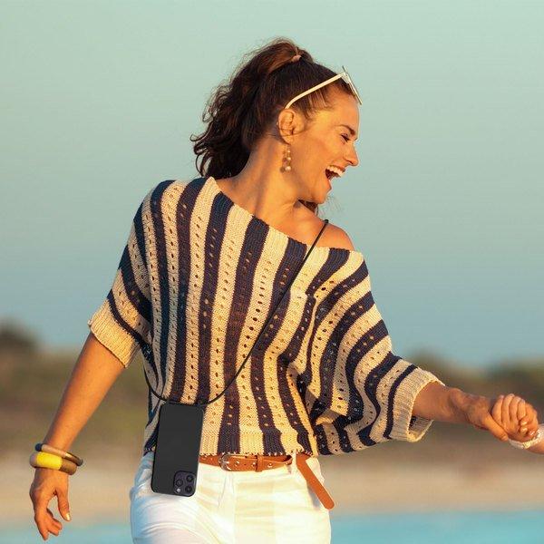 Avizar  Cover con Cordino iPhone 14 Pro Max Nera 