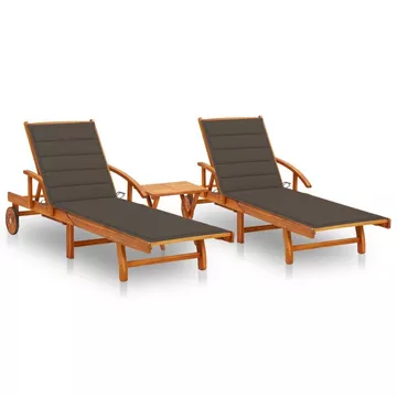 Chaise longue bois d'acacia