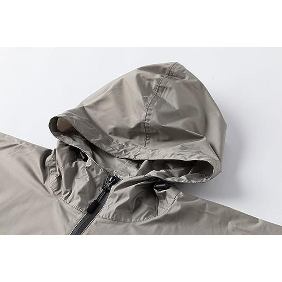 Alopini Stylischer wasserdichter Regenponcho mit Kapuze Reissverschluss  
