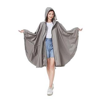 Alopini Poncho antipioggia elegante impermeabile con cappuccio cerniera  
