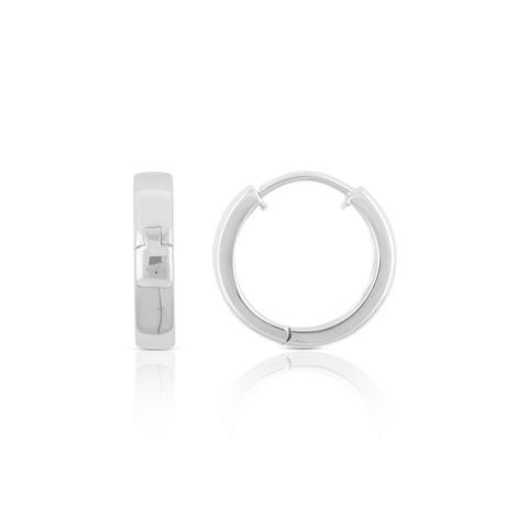 MUAU Schmuck  Charnière créole en or blanc 750 à  profil en U 16,7 mm 