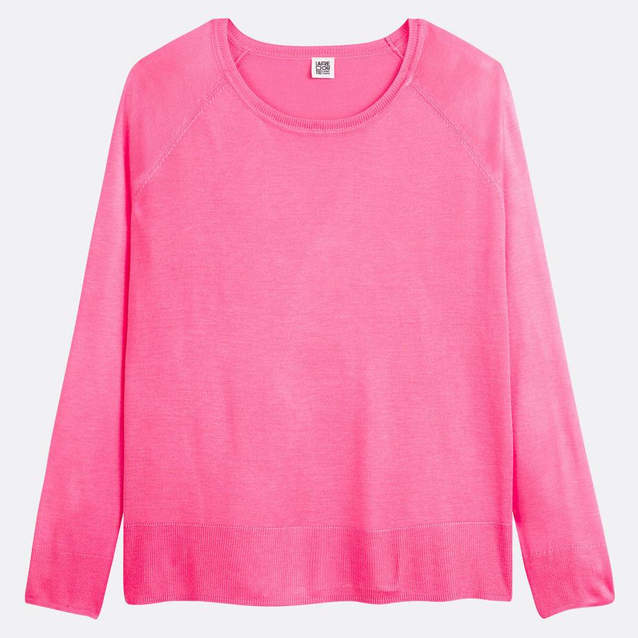 La Redoute Collections Pullover mit Rundhalsausschnitt aus Feinstrick  