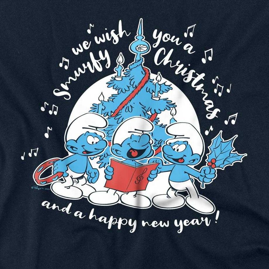 Les Stroumpfs  T-ShirtManches Longues Smurfy Christmas Carols 