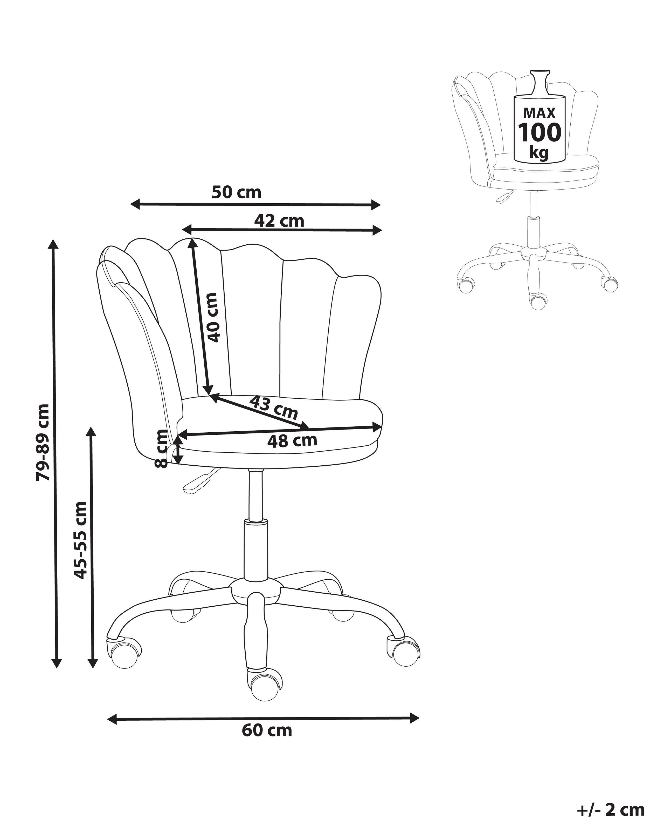 Beliani Chaise de bureau en Velours Glamour MONTICELLO  