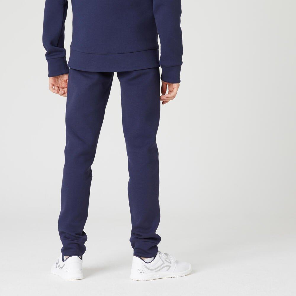 DOMYOS  Jogginghose 500 Baumwolle atmungsaktiv Kinder marineblau 