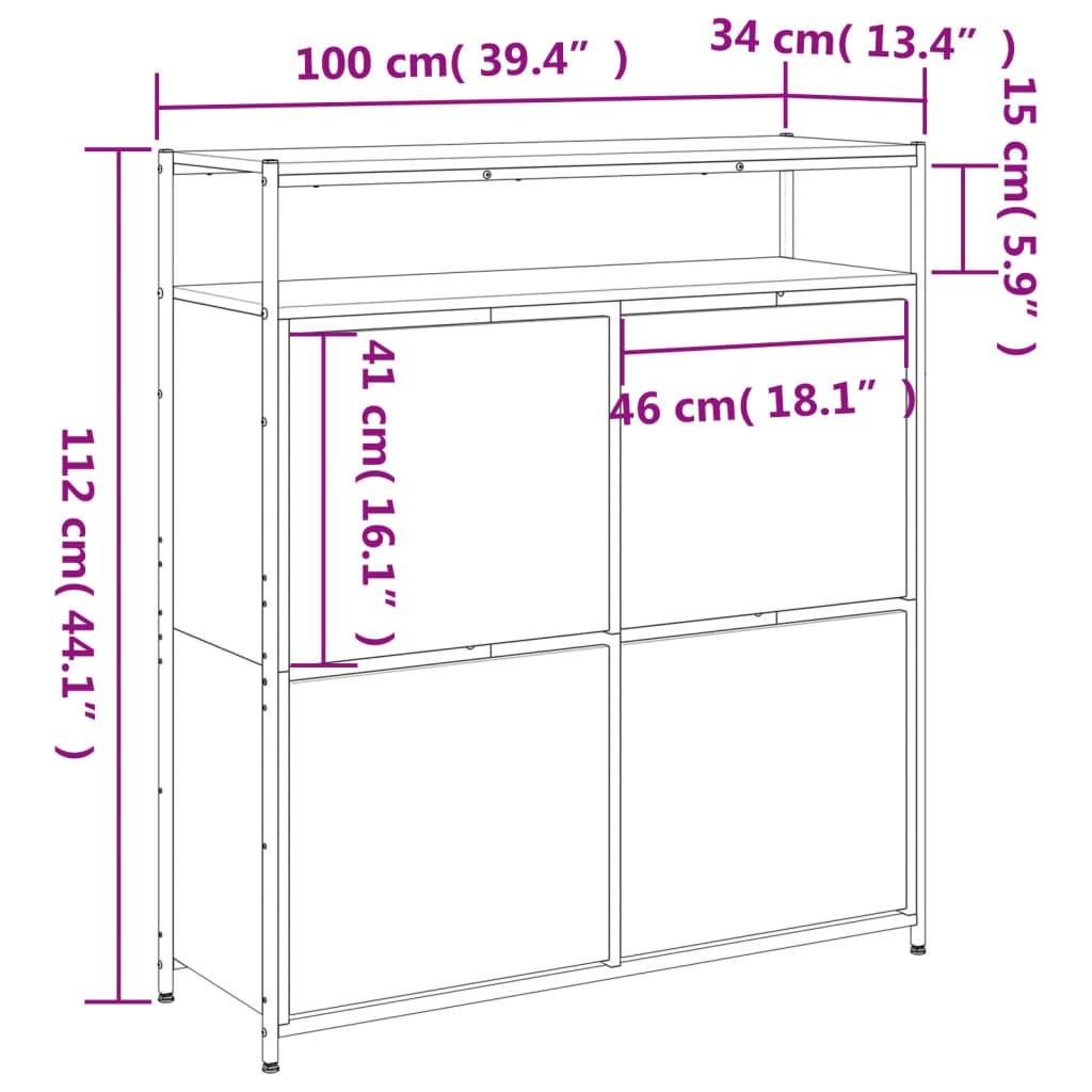 VidaXL Armoire à chaussures bois d'ingénierie  