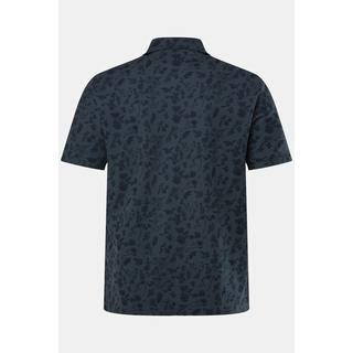 JP1880  Maglia polo di piqué con mezze maniche e stampa floreale, fino alla tg. 8XL 