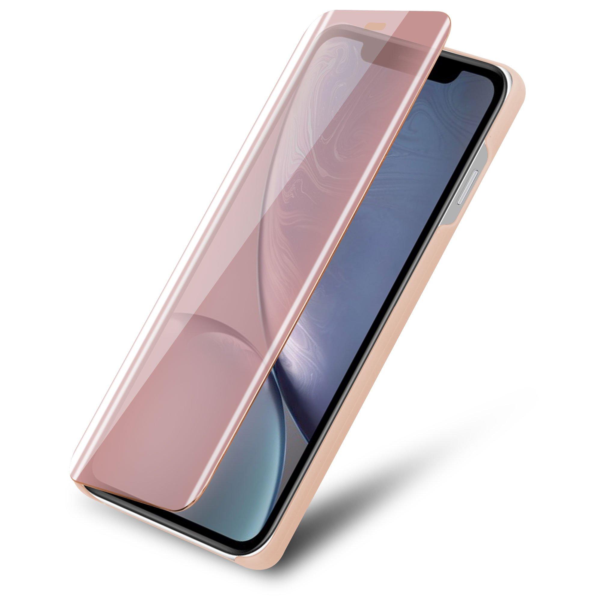 Cadorabo  Hülle für Apple iPhone XR Spiegel Standfunktion 360 Grad Schutz 