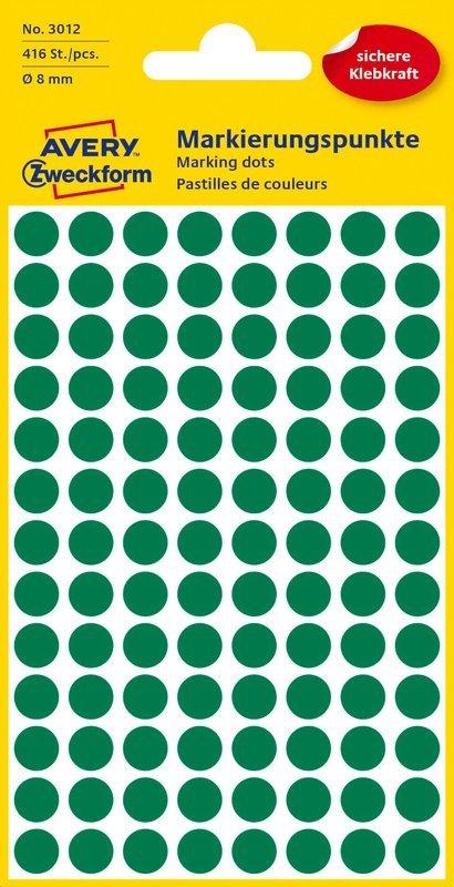 Avery-Zweckform AVERY ZWECKFORM Markierungspunkte grün 3012 8mm 416 Stück  