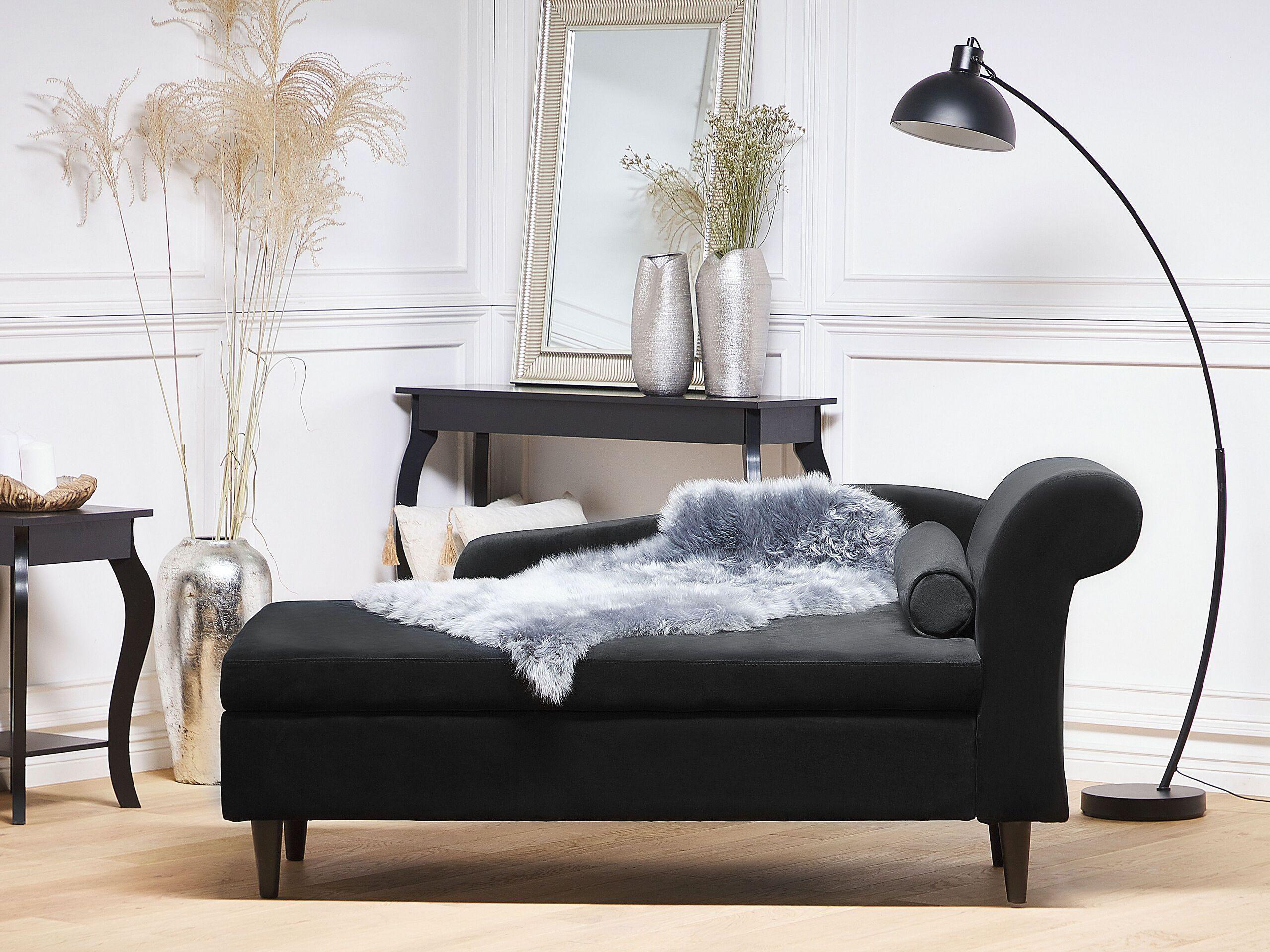 Beliani Chaise longue côté droit en Velours Glamour LUIRO  