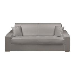 Vente-unique Divano letto 3 posti a ribalta Letto con doghe larghe Materasso Similpelle Grigio EMIR  