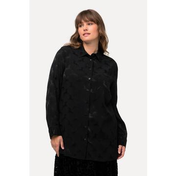 Bluse, Pferde, Jacquard, Hemdkragen, Langarm