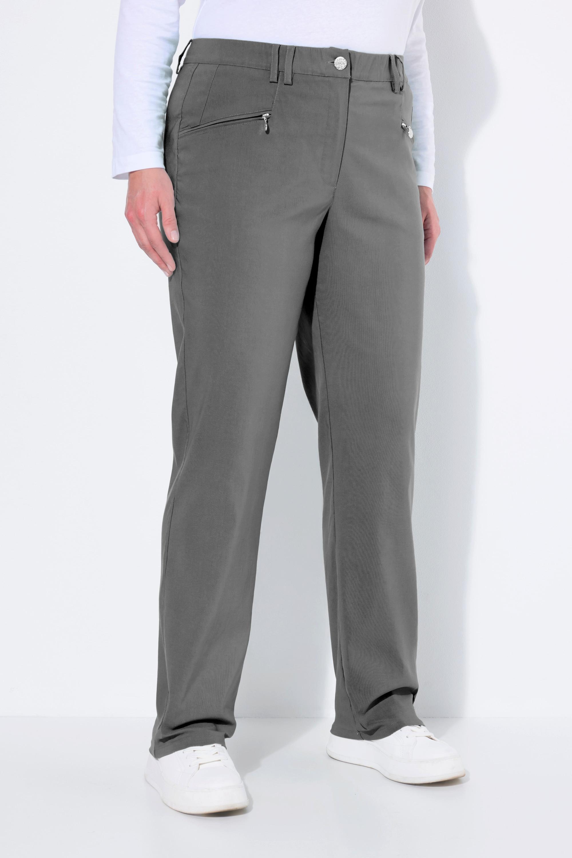 Ulla Popken Mony Thermo-Stretchhose Konisches Bein Zipptaschen  