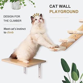 Alopini  Plateforme de chaise longue murale pour chats | Mur d'escalade | étagère flottante pour chat, lieu de couchage, mobilier pour chat, parc mural 