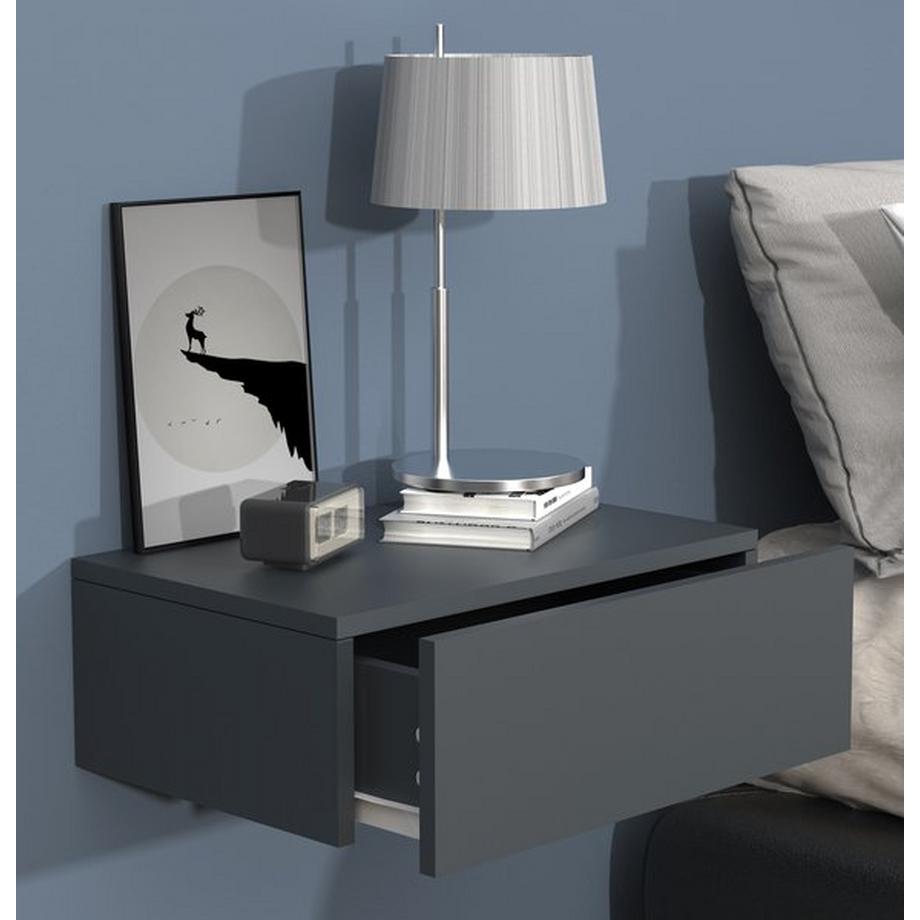 VCM Holz Wandschublade Nachtschrank Wandboard Schublade Konsole Nachttisch Usal M 45 cm  