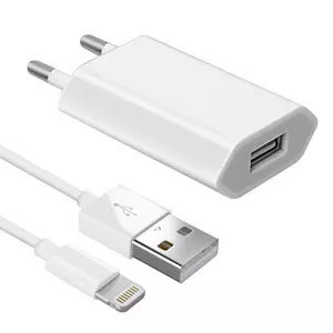 USB-Netzteil + Lighning auf USB-Kabel