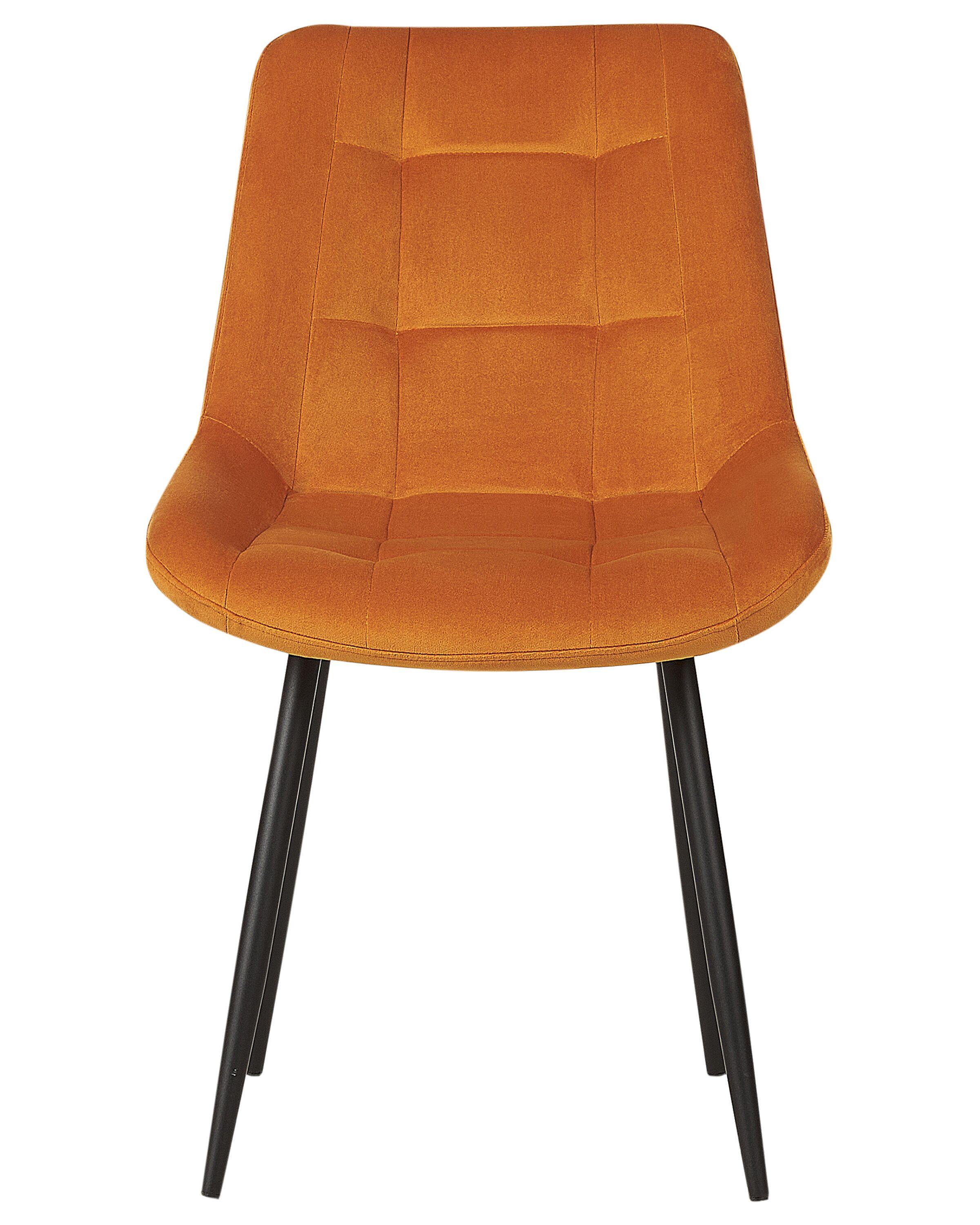 Beliani Lot de 2 chaises de salle à manger en Velours Rétro MELROSE  