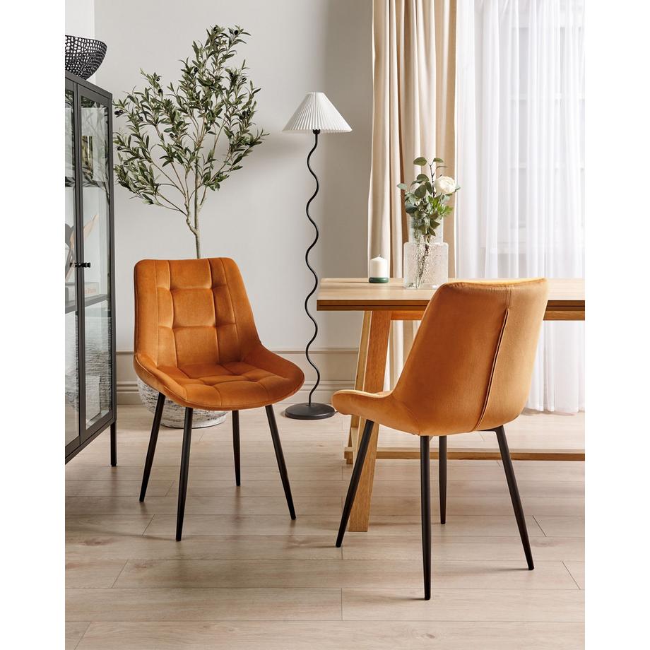 Beliani Set di 2 sedie da pranzo en Velluto Retrò MELROSE  