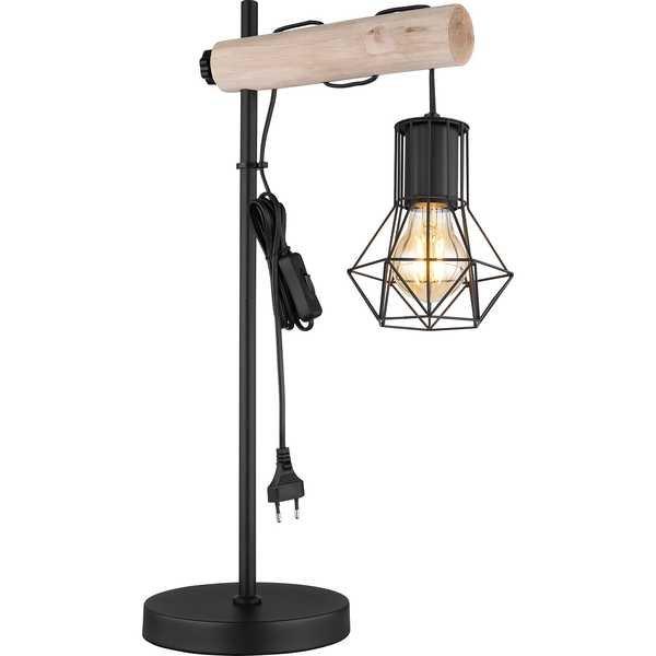 mutoni Lampada da tavolo Priska metallo nero opaco 1xE27  