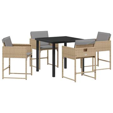 Outdoortisch-set poly-rattan