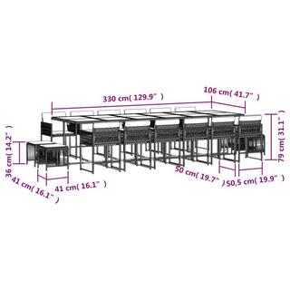 VidaXL Garten essgruppe poly-rattan  