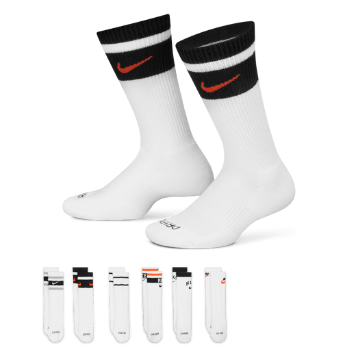 NIKE  EVERYDAY PLUS CUSHIONED KID'S CREW SOCKS 6 PAIRS-34-38 