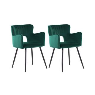 Beliani Lot de 2 chaises en Velours Moderne SANILAC  