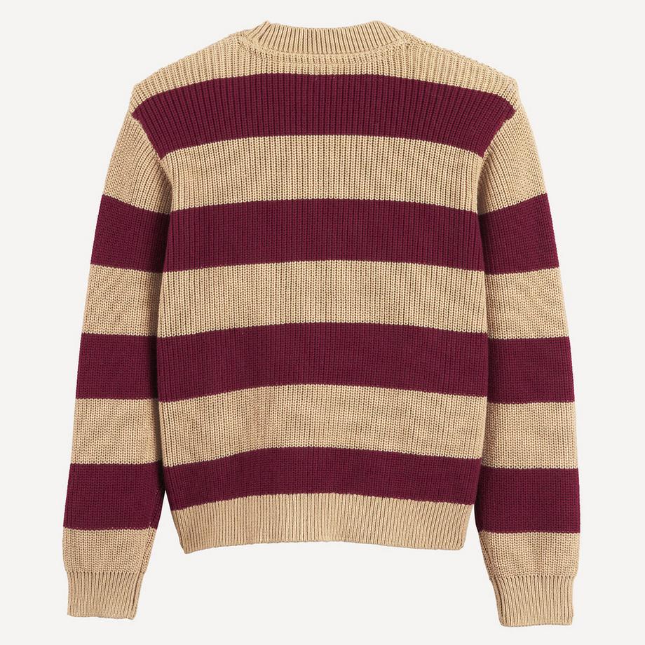 La Redoute Collections  Gestreifter Pullover aus Grobstrick mit Rundhalsausschnitt 