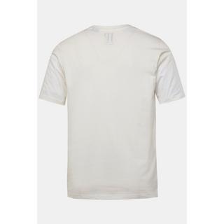 JP1880  T-shirt con righe, mezze maniche e stampa sul petto, fino alla tg. 8XL 